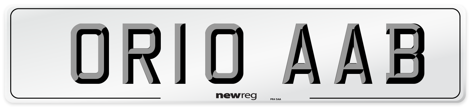OR10 AAB Number Plate from New Reg